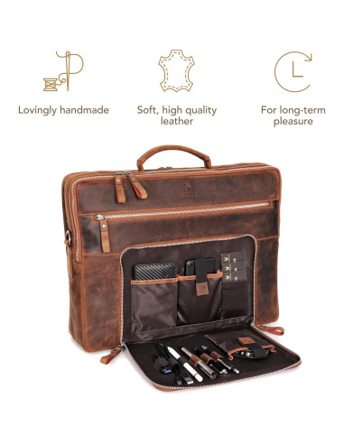 DONBOLSO Bolsa para Laptop San Francisco 43 cm Cuero Marrón