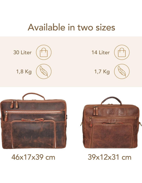 DONBOLSO Bolsa para Laptop San Francisco 43 cm Cuero Marrón