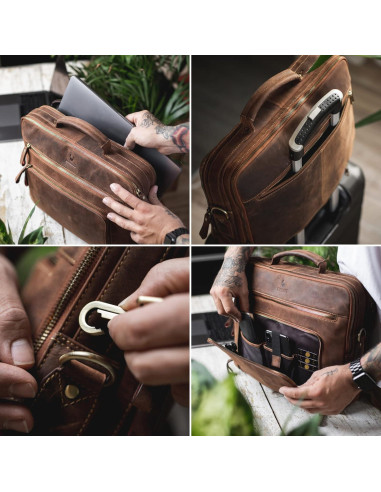DONBOLSO Bolsa para Laptop San Francisco 43 cm Cuero Marrón