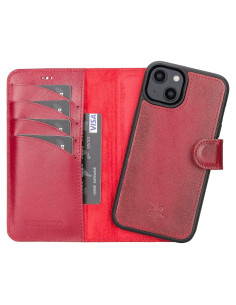 Funda de cuero Venito Ravenna Slim para iPhone 14 Rojo