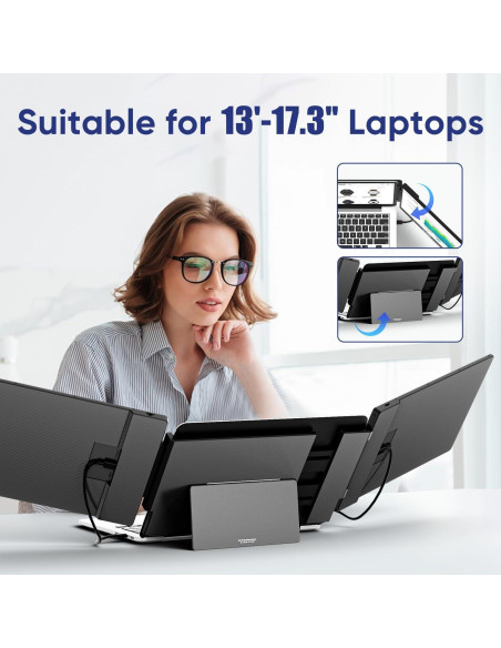 Extensor de Pantalla Doble S3 14'' FHD para Laptop 13-17''