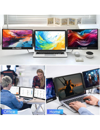 Extensor de Pantalla Doble S3 14'' FHD para Laptop 13-17''