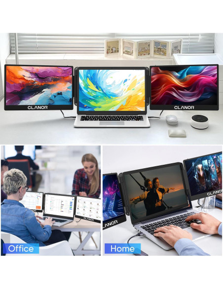 Extensor de Pantalla Doble S3 14'' FHD para Laptop 13-17''