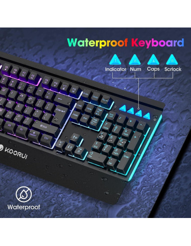 Combo Teclado y Ratón KOORUI GKM01 Retroiluminado 3200 DPI