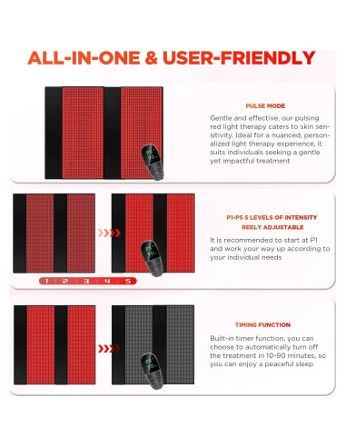 Almohadilla de Luz Roja ADVARAYS 2560 LEDs 180x79cm