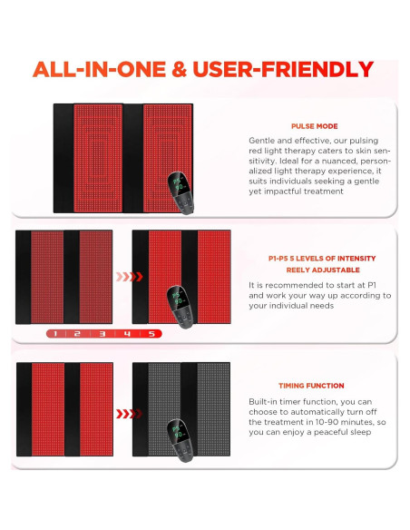 Almohadilla de Luz Roja ADVARAYS 2560 LEDs 180x79cm