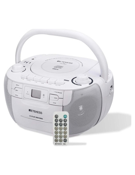 Retekess TR621 Boombox CD y Casete Portátil Blanco