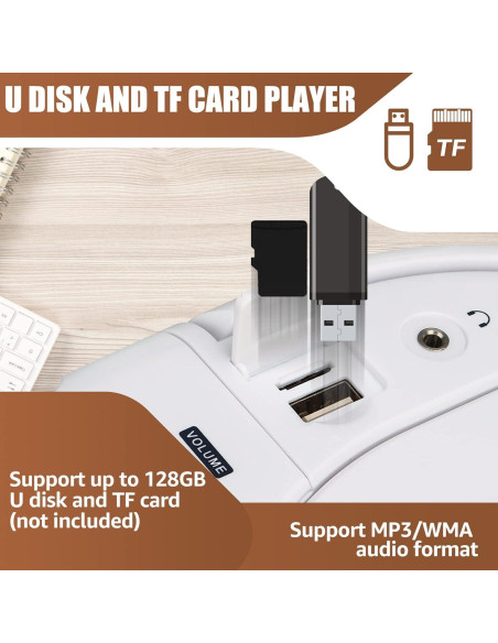 Retekess TR621 Boombox CD y Casete Portátil Blanco