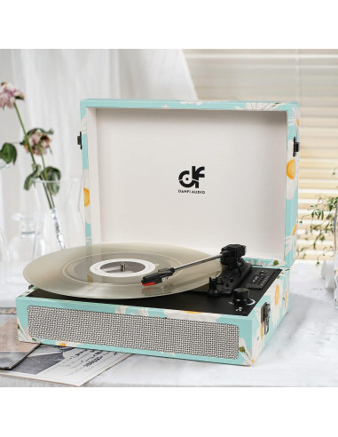 Reproductor de Vinilo Bluetooth DANFI AUDIO Azul 3 Velocidades