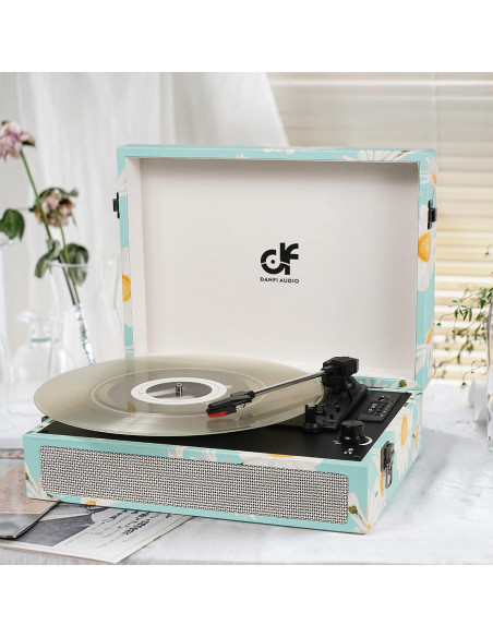 Reproductor de Vinilo Bluetooth DANFI AUDIO Azul 3 Velocidades