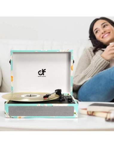 Reproductor de Vinilo Bluetooth DANFI AUDIO Azul 3 Velocidades