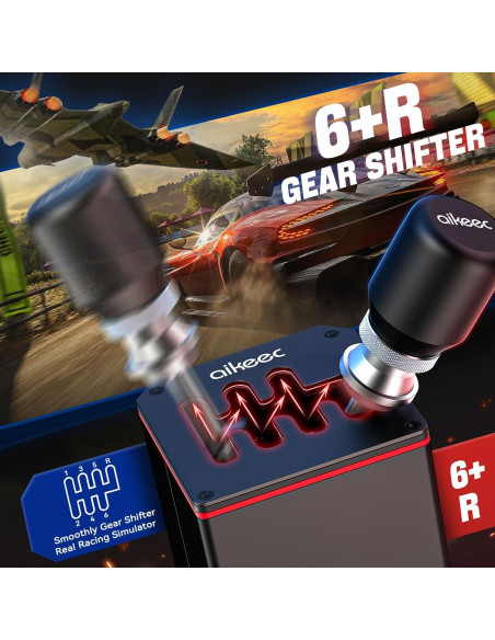 Cambiador de Marchas USB aikeec 6+R para Sim Racing