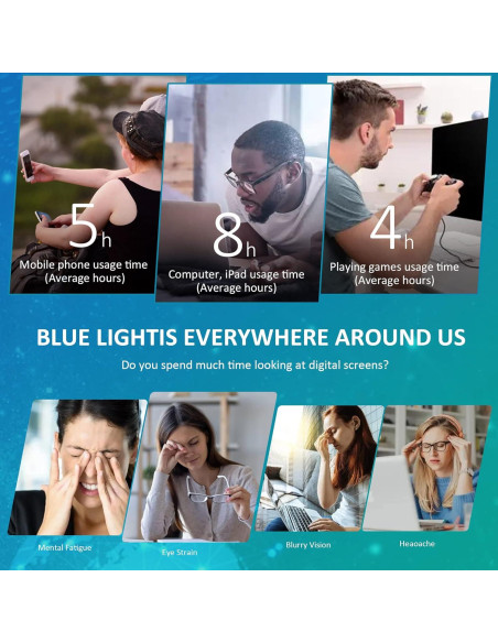 Gafas VisionGlobal anti-fatiga ocular +1.50 rosa cuadradas