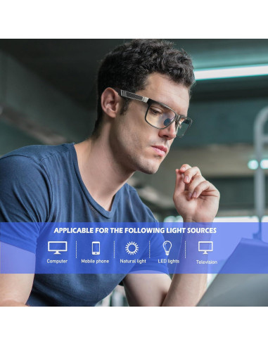 Gafas de Luz Azul ANYLUV Gunmetal Protección Diaria