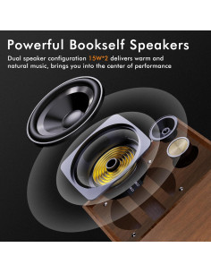 Reproductor de Vinilo TANLANIN TE-2028-TAN Bluetooth 33/45/78 RPM 2