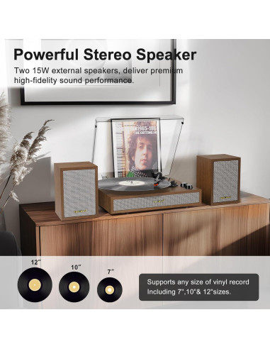 Reproductor de Vinilo TANLANIN TE-2028-TAN Bluetooth 33/45/78 RPM