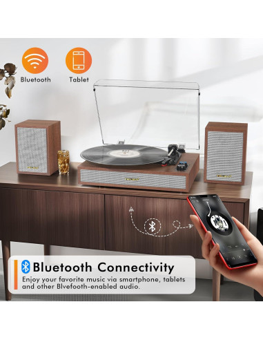 Reproductor de Vinilo TANLANIN TE-2028-TAN Bluetooth 33/45/78 RPM