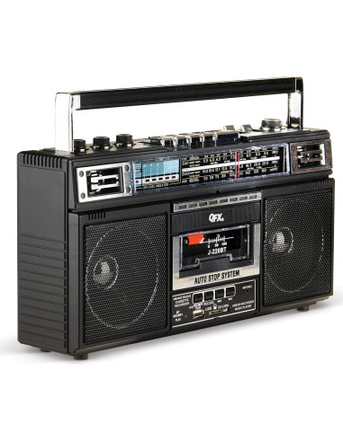 QFX J-220BT Boombox Bluetooth con Radio 4 Bandas y Grabadora