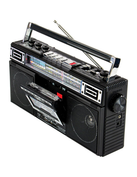 QFX J-220BT Boombox Bluetooth con Radio 4 Bandas y Grabadora