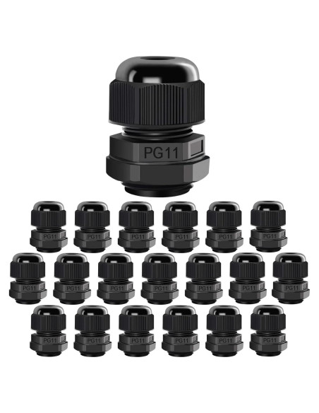 LeMotech Pasacables PG11 Impermeables 20 Piezas 6-10mm