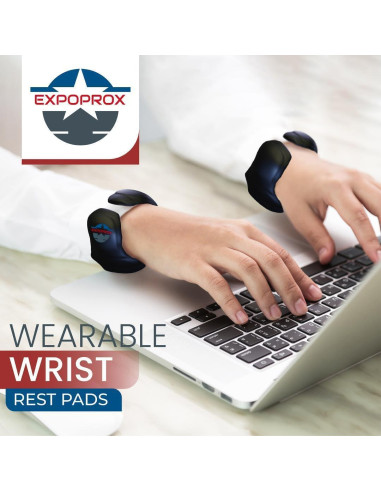 Reposamuñecas Gaming Portátil EXPOPROX Negro X-XL