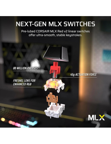 Teclado Mecánico Corsair K70 CORE TKL RGB con Cable