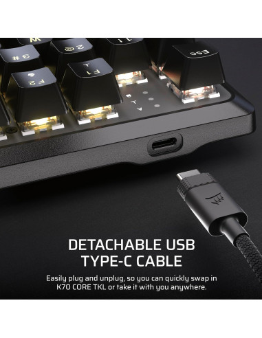 Teclado Mecánico Corsair K70 CORE TKL RGB con Cable