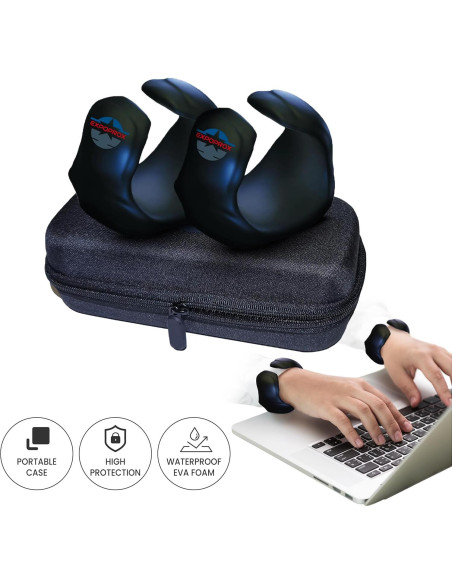 Reposamuñecas Gaming Portátil EXPOPROX Negro X-XL