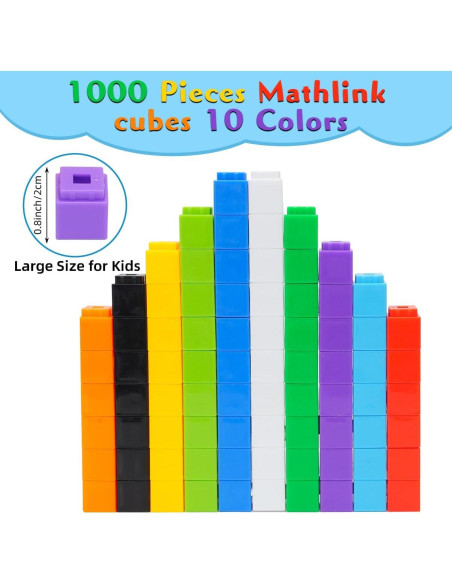 1000 Cubos Enlazables de Matemáticas STEM para Niños - Yiwu