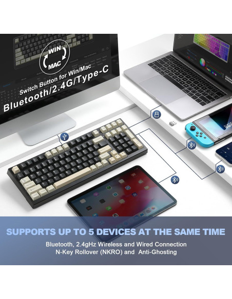 Teclado Mecánico YUNZII YZ98 Inalámbrico RGB 99 Teclas