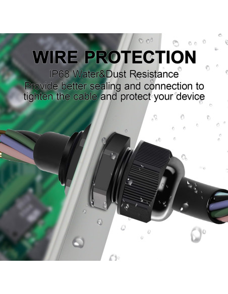 LeMotech Pasacables PG11 Impermeables 20 Piezas 6-10mm