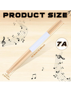36 Pares de Baquetas de Arce 7A para Batería Adultos 2