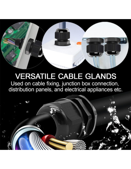 LeMotech Pasacables PG11 Impermeables 20 Piezas 6-10mm