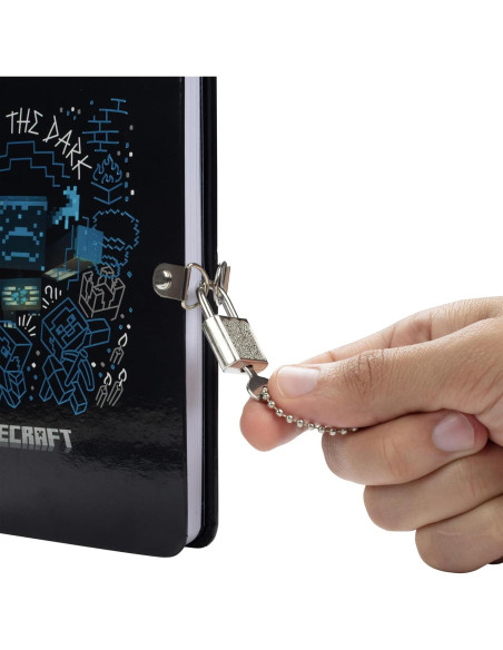 Diario Minecraft con Cerradura y Llave - 192 Páginas con Bolígrafos UV