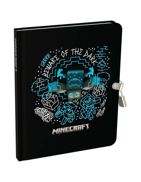 Diario Minecraft con Cerradura y Llave - 192 Páginas con Bolígrafos UV