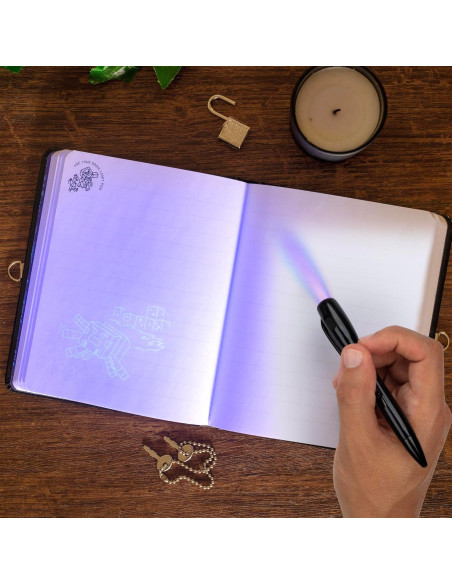 Diario Minecraft con Cerradura y Llave - 192 Páginas con Bolígrafos UV