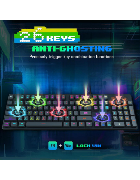 Combo Teclado y Ratón Gaming Redragon S107-BA RGB 3200 DPI