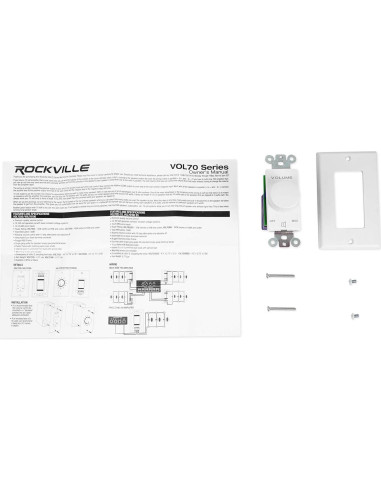 Control de Volumen de Pared Rockville VOL7035 35W Blanco