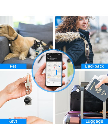 Rastreador Bluetooth Inteligente Apple Find My 4 Pack Negro