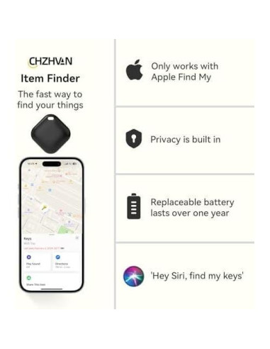 Rastreador Bluetooth Inteligente Apple Find My 4 Pack Negro