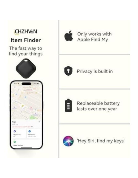 Rastreador Bluetooth Inteligente Apple Find My 4 Pack Negro