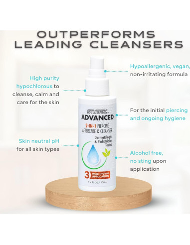 Spray Limpieza Piercings Studex Advanced 2-en-1 100 ml