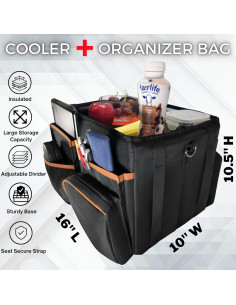 Organizador de Asiento de Coche DERABY con Enfriador Aislado 2