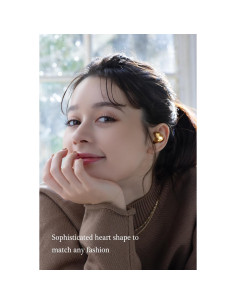 Auriculares Inalámbricos AVIOT TE-I3 Corazón Oro Bluetooth 5.3 2