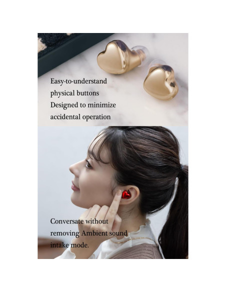 Auriculares Inalámbricos AVIOT TE-I3 Corazón Oro Bluetooth 5.3