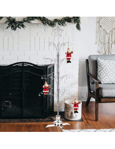 Árbol de exhibición HOHIYA 187 cm giratorio plateado con 90 ganchos 2