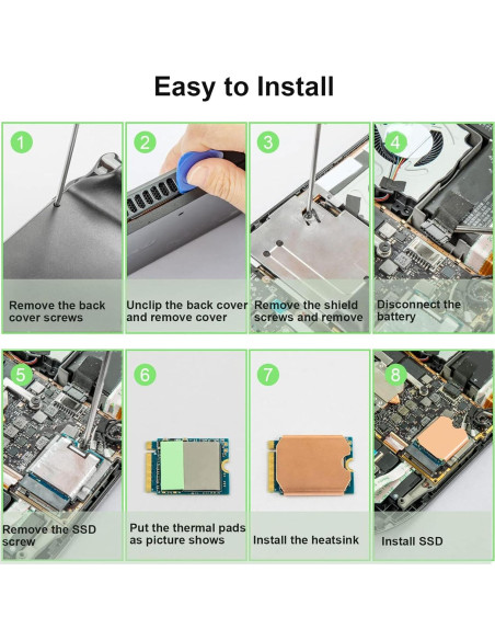 Disipador de Calor Zunate para SSD Steam Deck y ROG ALL