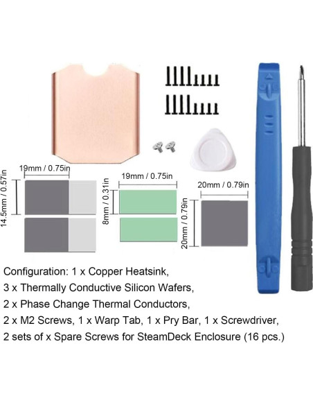 Disipador de Calor Zunate para SSD Steam Deck y ROG ALL