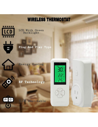 Termostato Inalámbrico DIGITEN WTC100 con Control Remoto