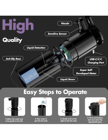 Dispensador Automático de Jabón YIKHOM 450 mL Sin Contacto